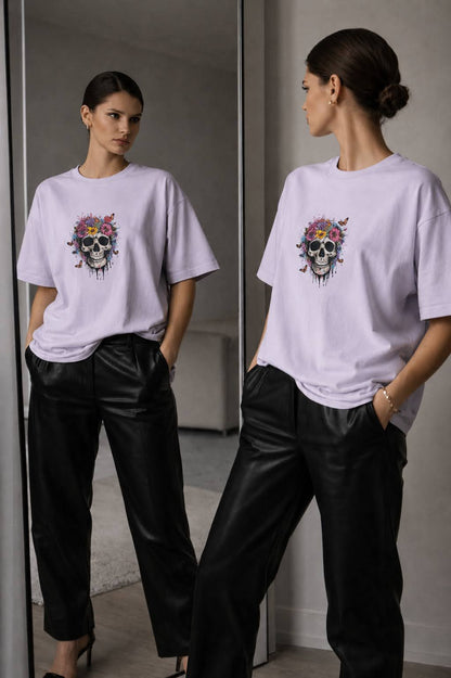 Skulls & Roses Heavy Tee – Painted Bloom Edition