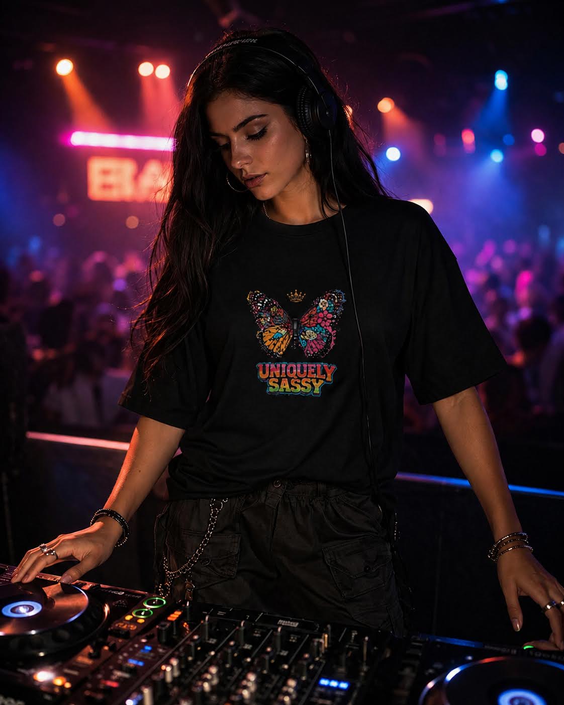 Uniquely Sassy Oversized Tee – After Dark Edition
