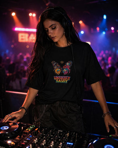 Uniquely Sassy Oversized Tee – After Dark Edition