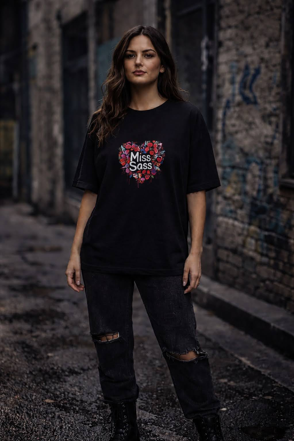 Miss Sass Tee – Oversized Black Edition