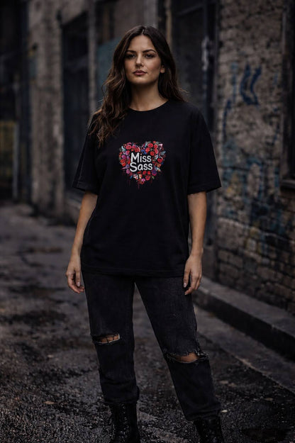 Miss Sass Tee – Oversized Black Edition