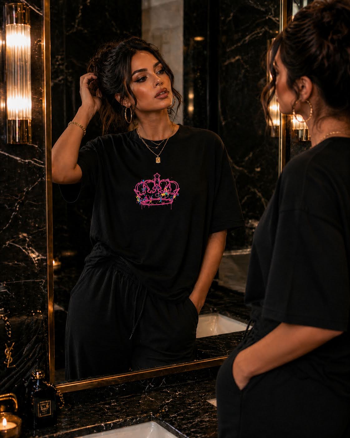 Sassy Co. Neon Crown Tee – Electric Luxe Edition