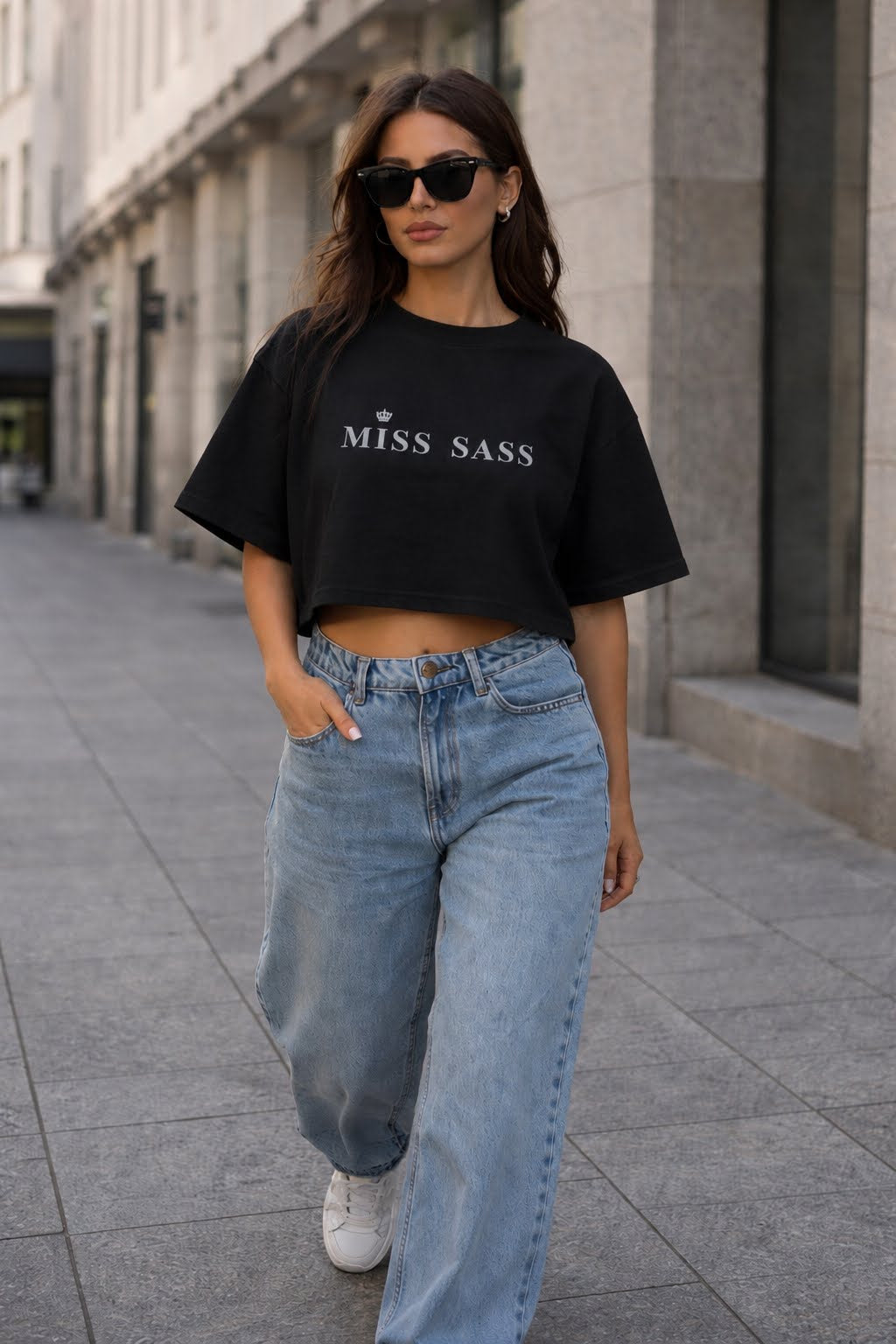 Miss Sass Crop Tee – Black Edition