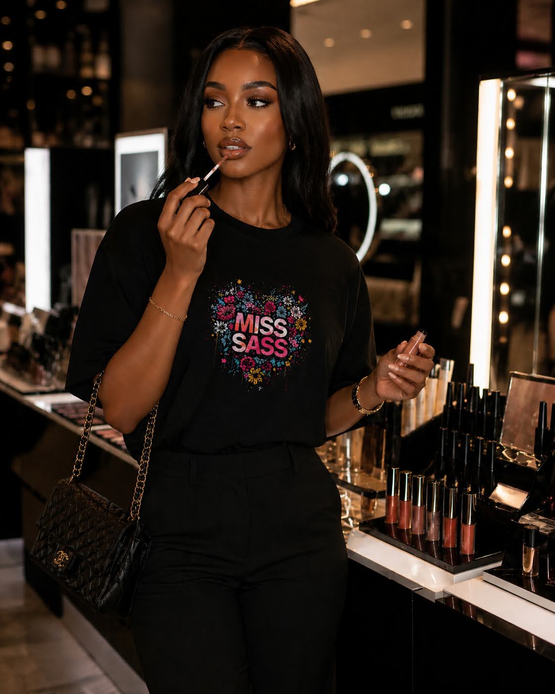 Miss Sass Oversized Tee – Bold Bloom Edition