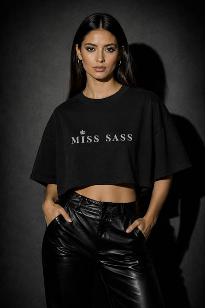 Miss Sass Crop Tee – Black Edition