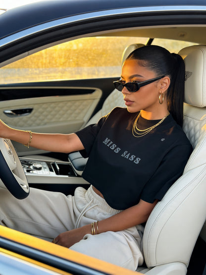 Miss Sass Oversized Cropped Tee – Signature Collection