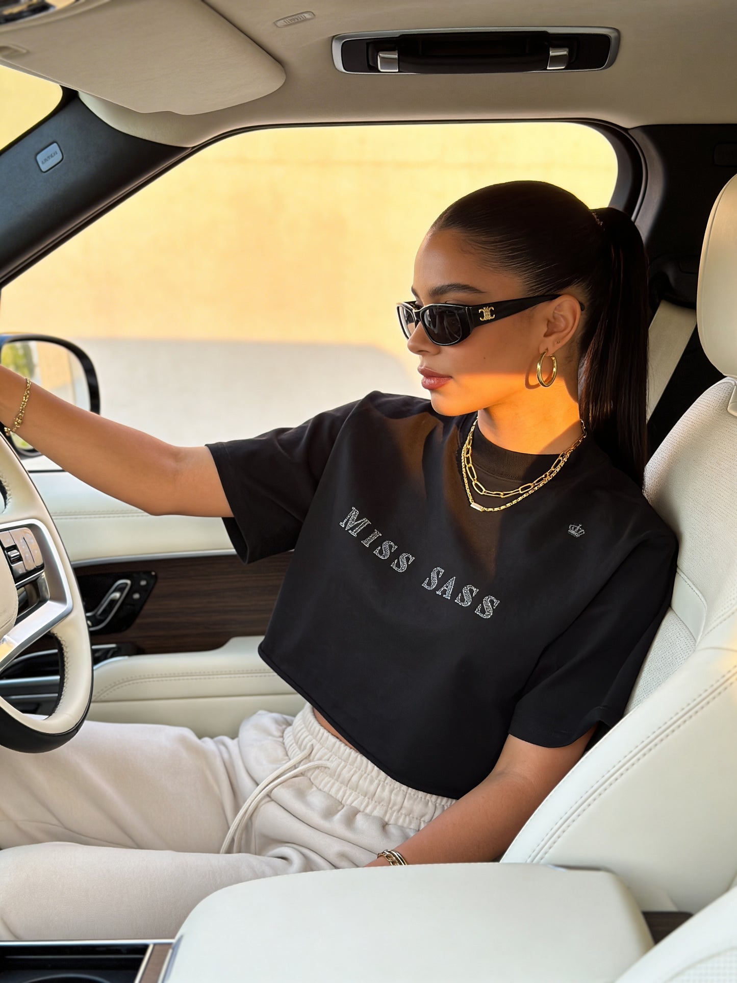 Miss Sass Oversized Cropped Tee – Signature Collection