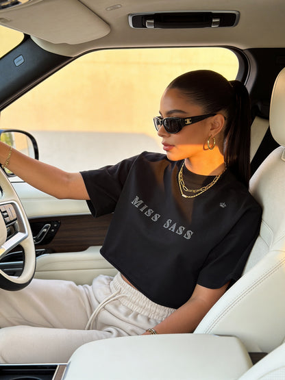 Miss Sass Oversized Cropped Tee – Signature Collection