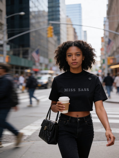 Miss Sass Oversized Cropped Tee – Signature Collection