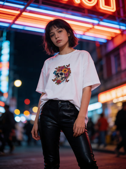 Skulls & Roses Oversized Tee – Statement Edition