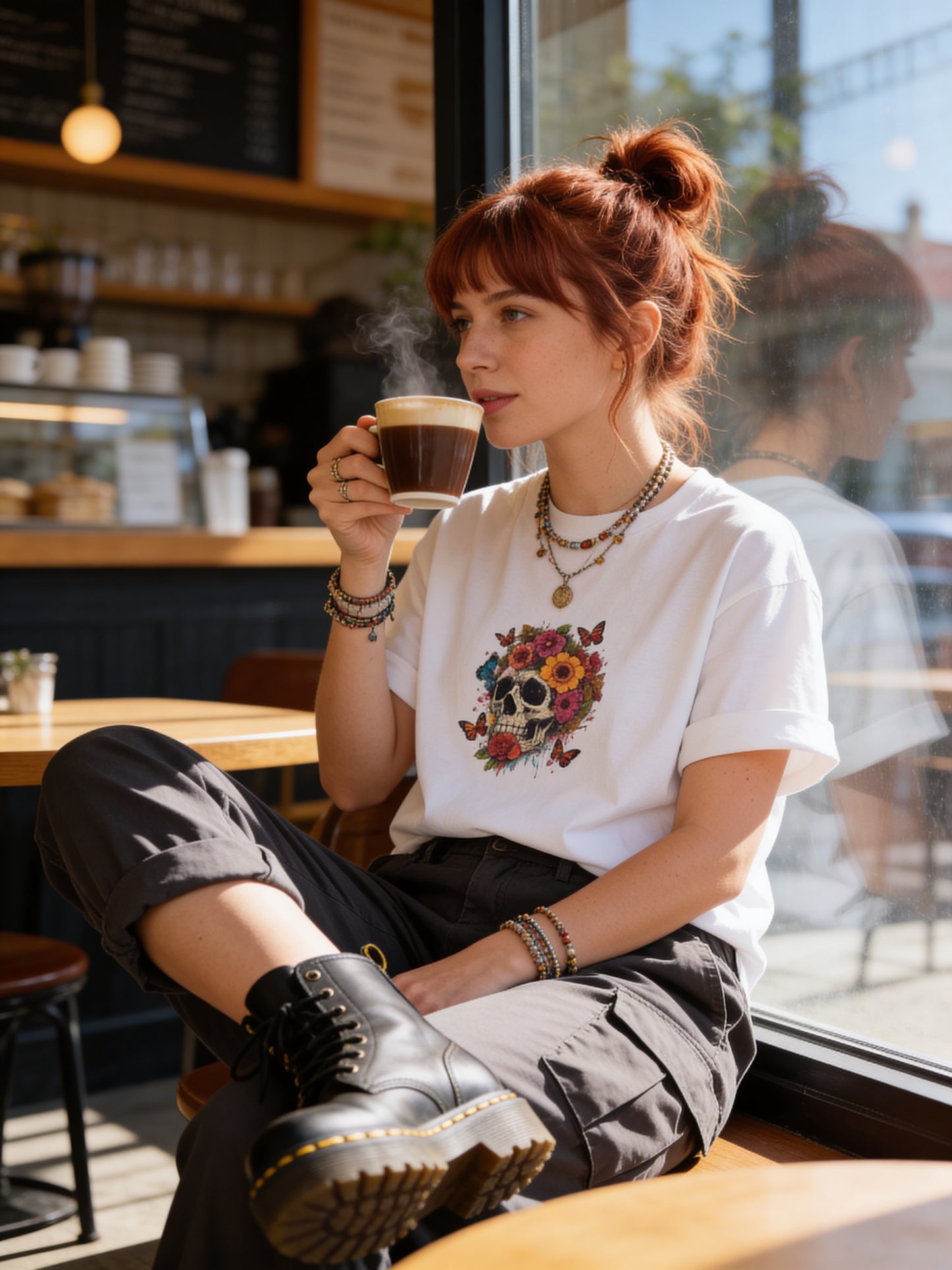 Skulls & Roses Oversized Tee – Statement Edition