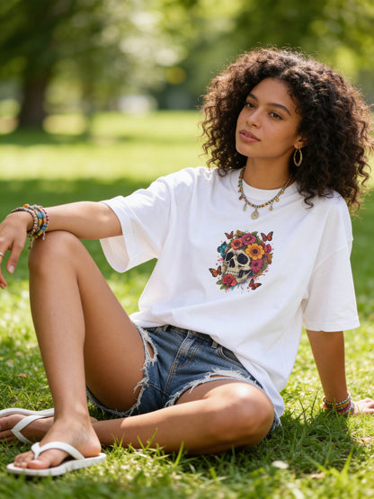 Skulls & Roses Oversized Tee – Statement Edition