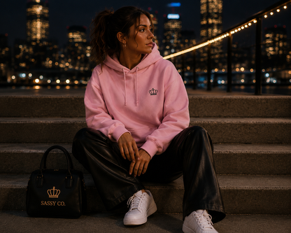 Signature Crown Hoodie – Dusty Pink