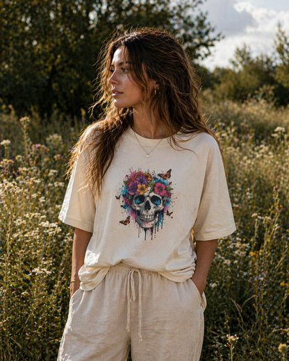Skulls & Roses Heavy Tee – Soft Rebellion Edition