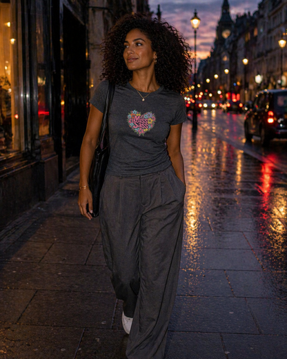 Miss Sass Fitted Tee – Heart Bloom Edition