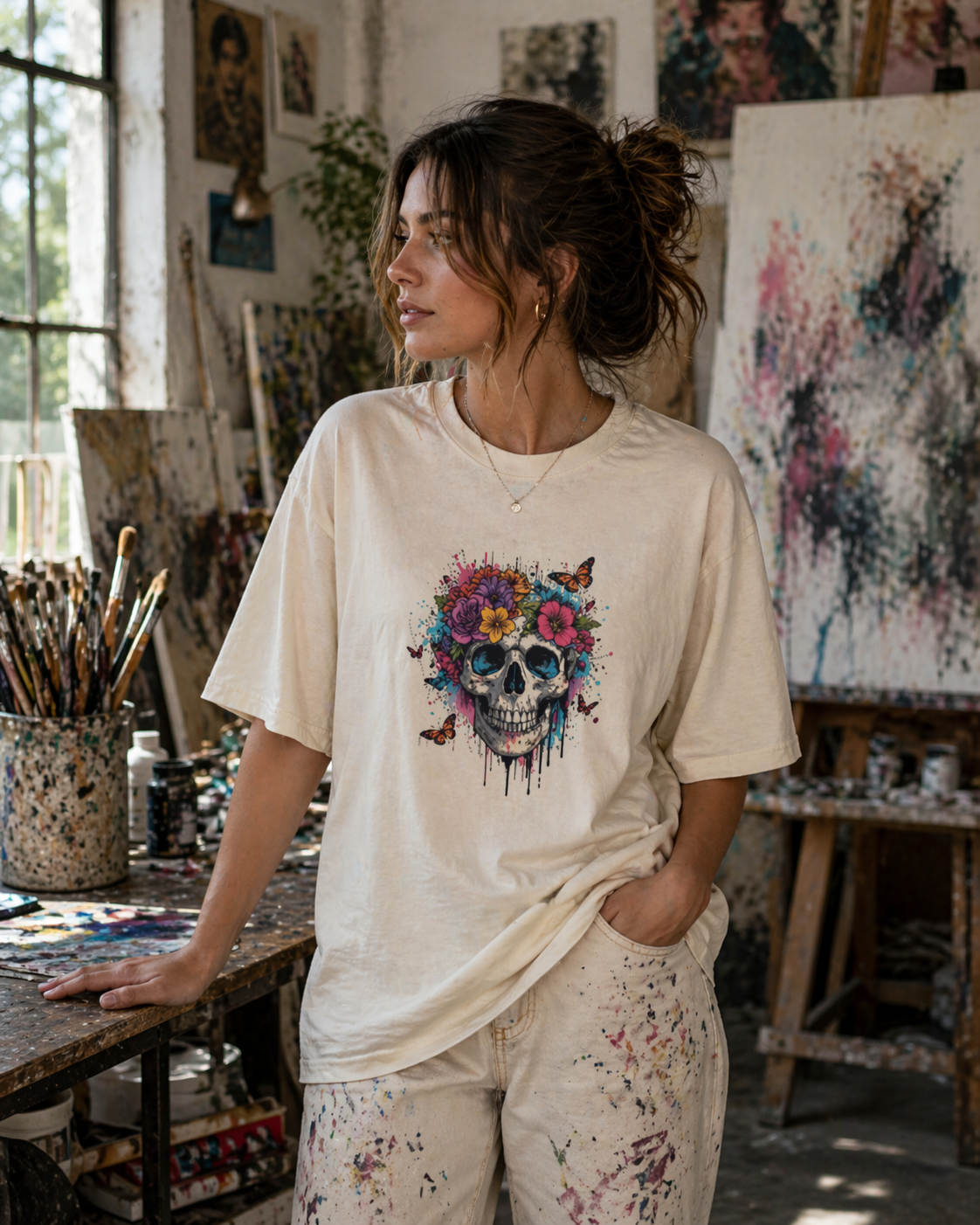 Skulls & Roses Heavy Tee – Soft Rebellion Edition