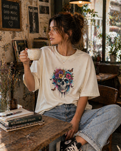 Skulls & Roses Heavy Tee – Soft Rebellion Edition