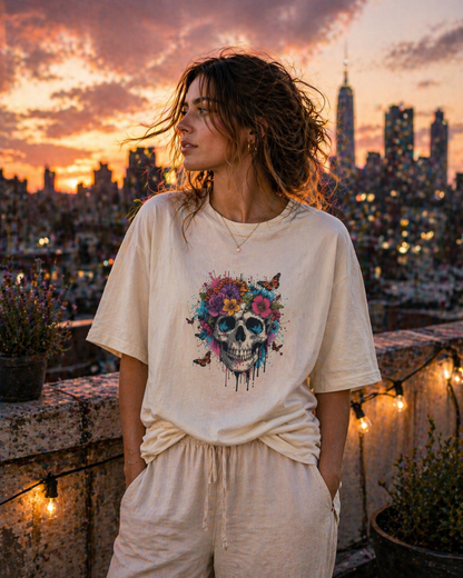 Skulls & Roses Heavy Tee – Soft Rebellion Edition
